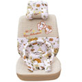 Bowknot Universal Auto Car Seat Cover Set 19pcs ice silk - Beige