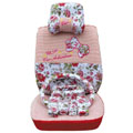 Bowknot Universal Auto Car Seat Cover Set 19pcs ice silk - Red