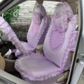 Heart Bud Lace Universal Auto Car Seat Covers 19pcs - Purple
